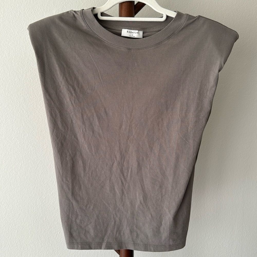 Aritzia Babaton Shoulder Pad Tank - Grey